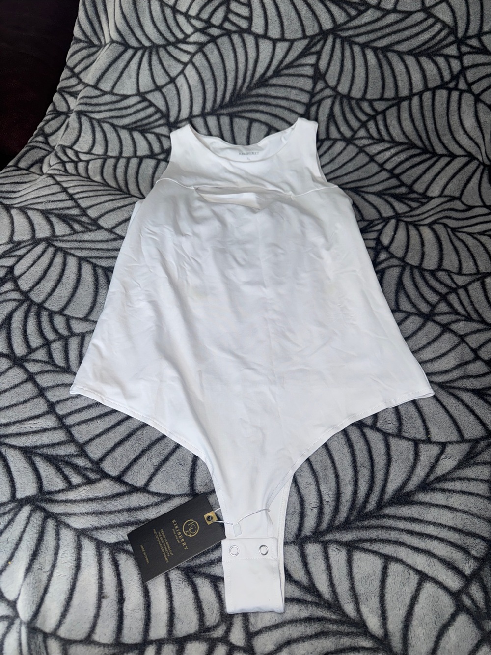 NWT White Women’s BodySuit XL w/ Cut Out